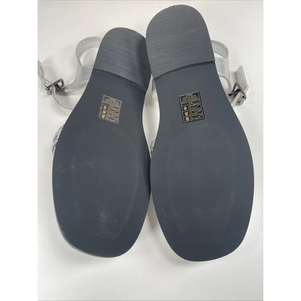 Free People Frankie Fisher Flat NEW 9.5 Silver Metallic MSRP $138